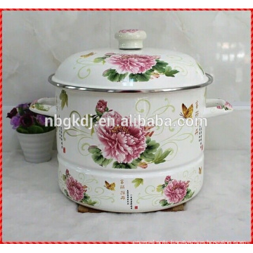 new product 2016 enamel steamer with flower design